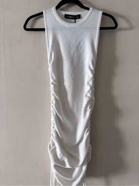 NWT Ruched White Tank Dress